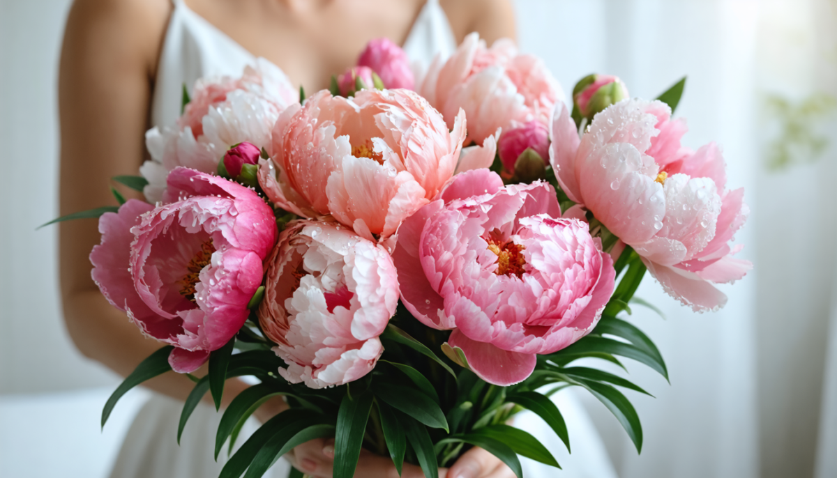 offrez à maman un magnifique bouquet de pivoines pour célébrer la fête des mères avec élégance et tendresse.